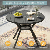 42" Outdoor Patio Table Dining Table, All Weather Metal Round Patio Table with Adjustable Umbrella Hole - Photo 5