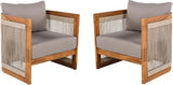 Christopher Knight Home Dora Set of 2 Patio Club Chair with Cushions, Acacia Wood Lounge Chair Outdoor, Woven Accents - Photo 7