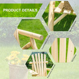 Outsunny 2-Seat Wooden Adirondack Chair, Patio Bench with Table, Outdoor Loveseat Fire Pit Chair for Porch, Backyard - Photo 4