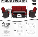 Joyside Wicker Patio Furniture Set, 7 Piece Outdoor Furniture Set with Thickened Cushions, High Back, Deep Seating - Photo 2