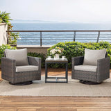Rilyson Outdoor Patio Swivel Rocker Chairs - 3 Piece Wicker Patio Furniture Bistro Swivel Rocking Chairs Set with - Photo 8