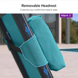 PURPLE LEAF Patio Lounge Chair Set Outdoor Chaise Lounger Aluminum Frame with 2 Side Table and Wheels for Pool Outside - Photo 8