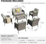 HOOOWOOO Patio Furniture Set, 6 Pieces Outdoor Conversation Set - Photo 6