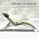 Domi Pool Lounge Chairs Set of 3, Outdoor Chaise Lounge with Side Table - Photo 2