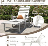 Giantex Adjustable Chaise Lounge Outdoor - Patio HDPE Reclining Chair Outdoor Recliner with 4-Position Backrest - Photo 4