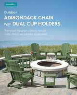 SERWALL Adirondack Chair with Cup Holders - Composite Adirondack Chairs Set of 6 HDPE Outdoor Chairs All Weather Use - Photo 6