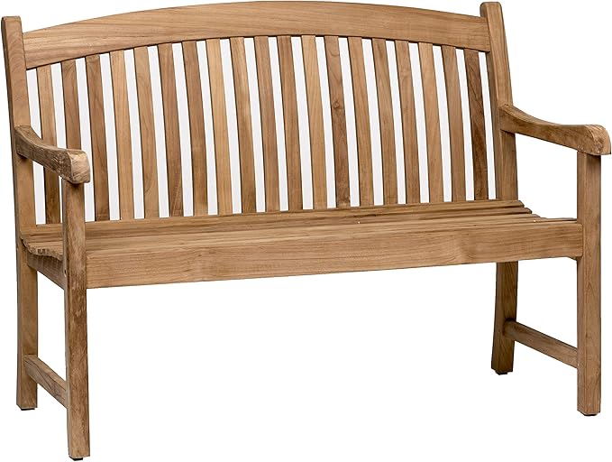 Amazonia Newcastle Patio Bench | Made of Real Teak | Ideal for Outdoors and Indoors, 48Lx26Wx35H, Light Brown