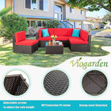 Vongrasig 6 Pieces Patio Furniture Set, Outdoor Sectional Sofa Couch - Photo 4