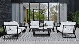Modern Outdoor Patio Nadie Stainless Steel Coffee Table - Black - Photo 3