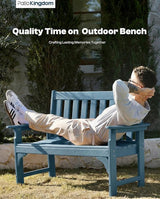 HDPE Garden Bench, All Weather 2-Person Outdoor Benches, Rust Free & Fade Resistant Patio Benches for Garden, Porch - Photo 8