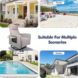 Outdoor Recliner Chair, Wicker Patio Recliners with Adjustable Backrest and Extended Foot Rest - Photo 7