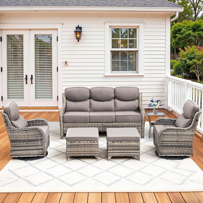 Luxury High Back Patio Furniture Set with 6-Inch Thick Cushions - Photo 1