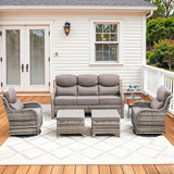 Luxury High Back Patio Furniture Set with 6-Inch Thick Cushions - Photo 1