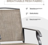 Outsunny 2 Piece Glider Set, Outdoor Swing Chairs, Patio Rocking Armchairs with Breathable Mesh Fabric - Photo 5