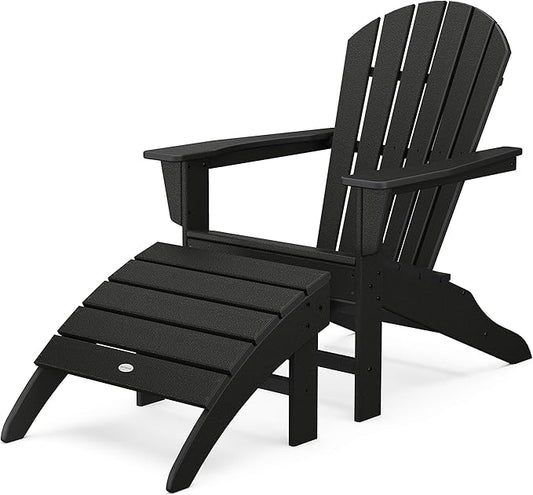 POLYWOOD South Beach 2-Piece Adirondack Chair Set with Ottoman