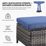 Belord Patio Wicker Sofa Set 6 Pieces Patio Furniture Set Outdoor Couch, 2 Patio Wicker Chairs with 1 Sofa - Photo 8