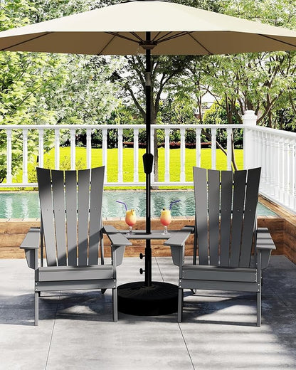 GREENVINES Folding-Adirondack-Chairs-Set-of-6 | HDPE Plastic | Arch Series | Fire Pit Chair | All Weather | for Outdoor Patio Deck Backyard Poolside | Grey