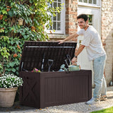 Greesum 120 Gallon Deck Box, Resin Outdoor Storage Container for Patio Furniture, Garden Tools, Pool Accessories - Photo 2