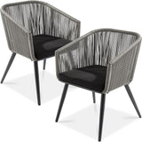 Best Choice Products Set of 2 Patio Dining Chairs, Outdoor Seating for Backyard, Poolside, Balcony w/Woven Wicker Design - Photo 1
