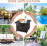 Nightcore Rattan Umbrella Side Table, Bistro Wicker Table with Storage Slot - Photo 8