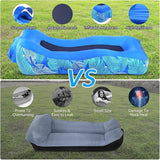Inflatable Lounger Beach Chair with Unique Sun-Shade Design, Inflatable Air Sofa with Pillow - Photo 6