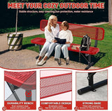 Heavy-Duty Park Bench for Outside - Black Coated Outdoor Furniture Steel Bench - Photo 5