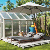 Outsunny Wicker Chaise Lounge Chair Outdoor Set of 2, 5-Position Adjustable Reclining Pool Lounge Chairs with Wheels - Photo 9