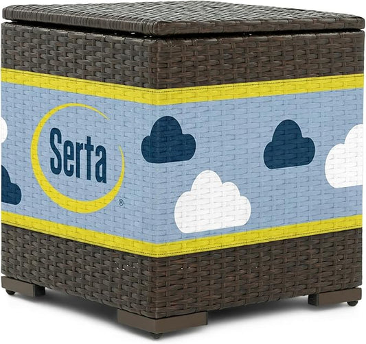 Serta Laguna Brown Resin Wicker Outdoor Patio Furniture Collection, Easy Assembly, Porch or Pool, Side Table Brown Wicker