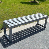 Outdoor Metal Garden Bench - Weatherproof Park Bench for Lawn, Patio, and Yard - Supports up to 800 Pounds - Photo 1