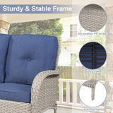 Belord Outdoor Wicker Loveseat with Coffee Table - Photo 4