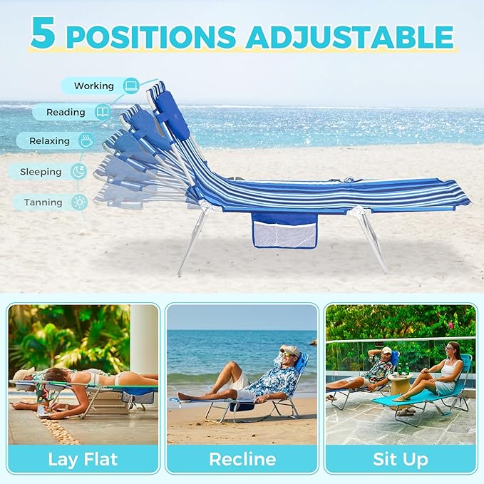 #WEJOY Folding Tanning Chair with Face Hole - Photo 5