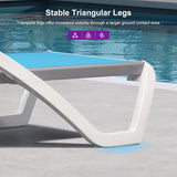 PURPLE LEAF Patio Chaise Lounge Chair Set Outside Aluminum Plastic Stackable Tanning Chairs with Armrests and Side - Photo 8