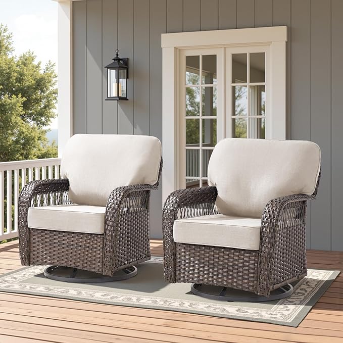 Wicker Swivel Rocker Patio Chairs - Photo 8