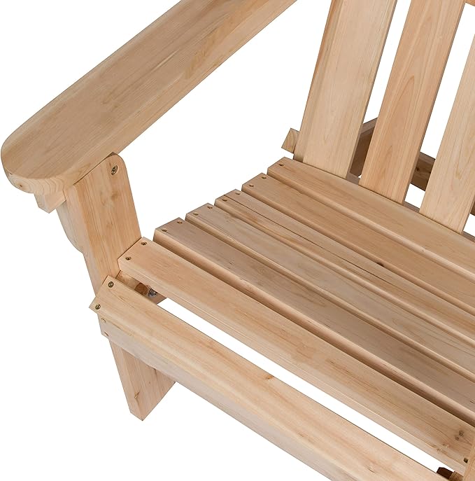 Shine Company Marina Adirondack Chair, Back & Seat Pre-Assembled, Natural
