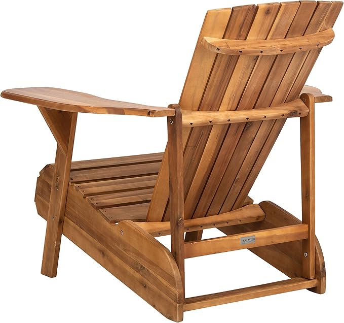 Safavieh Patio Collection Hampton Adirondack Acacia Wood Chair, Natural