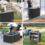 VINGLI 43" Portable Bar Table, 3-Tier Shelves, Carry Bag，Mobile Bar Table for Events, Party, Camping, Picnic, Tradeshow - Photo 4
