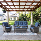 Belord Wicker Outdoor Furniture Patio Furniture Set - 6 Piece Patio Conversation Set with Swivel Rocker Chairs - Photo 1
