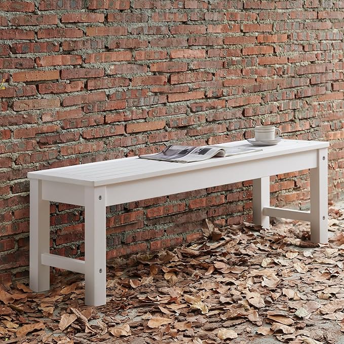 Psilvam Outdoor Bench, Two Person Poly Lumber Porch Bench, Weatherproof Garden Bench That Never Rot and Fade - Photo 7