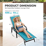 Outdoor Lounge Chair, Adjustable Patio Reclining Chaise with Textilene Fabric - Photo 3