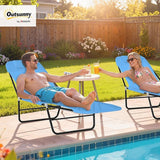 Outsunny Folding Chaise Lounge Chair, Pool Sun Tanning Chair, Outdoor Lounge Chair with Reclining Back - Photo 2