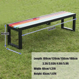 Outdoor Benches Weatherproof, Garden Bench Metal Steel Frame with Solid Wood - Photo 2
