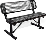4FT Heavy Duty Park Bench with Back Portable Frame, Outdoor Metal Park Bench with Backrest - Photo 1
