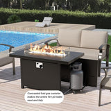 Gotland Aluminum Patio Furniture Set with Fire Pit Table - Photo 8