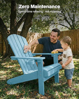 YEFU Adirondack Chairs Set of 8: Outdoor Chair HIPS Plastic Adirondack Chairs - Patio Chairs with Wood Texture - Lawn - Photo 9