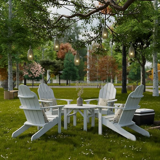 Wildridge Classic 33” Occasional Table, White - Outdoor Weather Resistant Poly Conversation Table for Patio, Porch, Deck