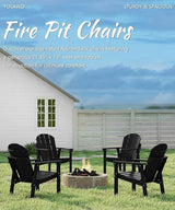 Adirondack Chair Set of 4, All Weather HDPE Fire Pit Chairs, Oversized Plastic Adirondack Chair for Outdoor, Balcony - Photo 7