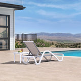 PURPLE LEAF Patio Chaise Lounge Chair Set Outside Aluminum Plastic Stackable Tanning Chairs with Armrests and Side - Photo 3