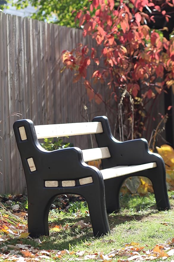DIY Bench Ends Kit – Build Your Own Outdoor or Patio Bench – Fits Standard 2x4s, Hardware Not Included – Made in USA by Confer Plastics (Black)