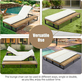 Outdoor Chaise Lounge Chair with 5-Position Adjustable Backrest, Reclining with Cushion - Photo 4