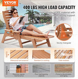 VEVOR Chaise Lounge Chair, 400 lbs Weight Capacity, 6 Positions Adjustable Patio Lounge Chair - Photo 4